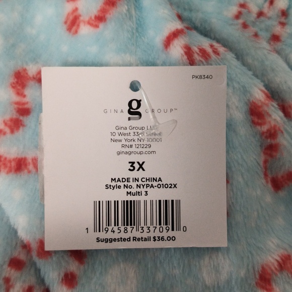 New Mint Hearts PJ Pants / Size 3X - Picture 4 of 4